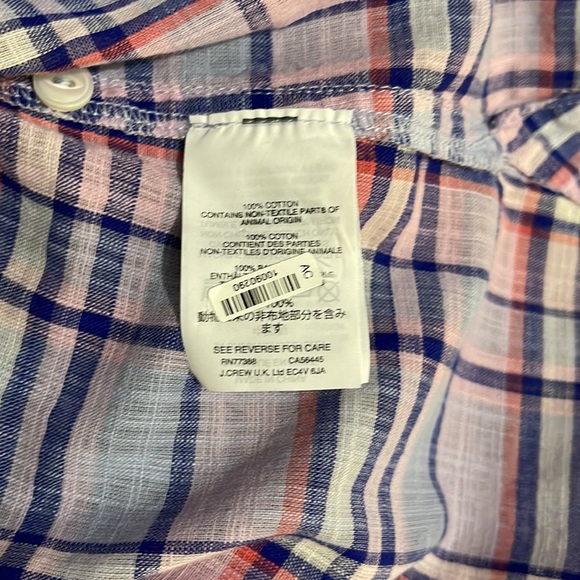 J. Crew Purple & Blue Plaid Pullover Top - Picture 8 of 10